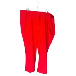 Loft Plus‎ Red Office Work Career Business Marissa Cropped Ankle Pants Size 26